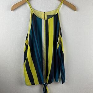 Anthropologie Sunday In Brooklyn Women’s L Blue Yellow Striped Tie Tank Top